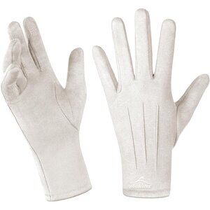 Women's White  Thermal Elastic Stretch Texting Touchscreen Winter Warm Gloves